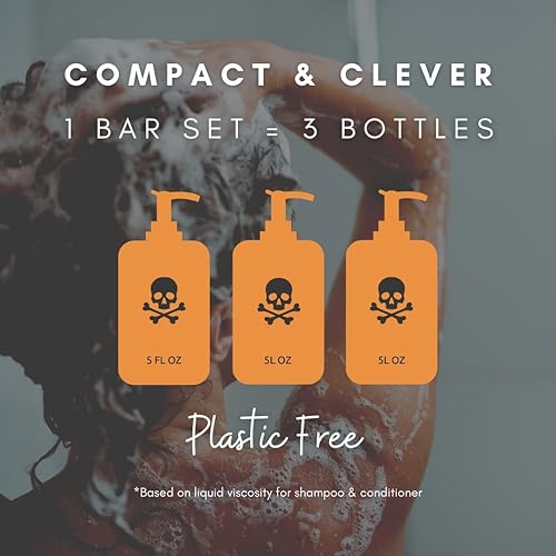 Miniatura 2 de Clever Yoga Wave - Dos barras de champú cítrico y una barra de acondicionador de cítricos para todo tipo de cabello, 100% natural y vegano,