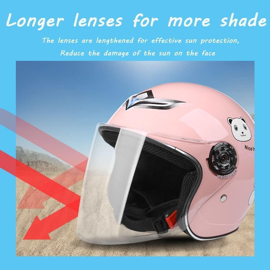 DOT Approved Kids Cute Motorcycle Helmet for 4-8 Years Old Children Retro 3/4 Open Face Child Half Boys Girls Youth Scooter Moped Lightweight Street Bike ATV