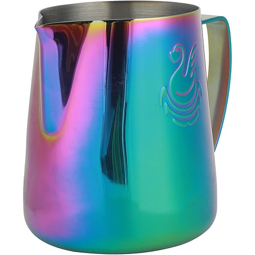 ELBME Frother Cup Frother and Pitcher Coffee Latte Craft Cup Art Jug with Double Sid Thickening Stainless Steel Milk Cup for Everyday Home(600ml)