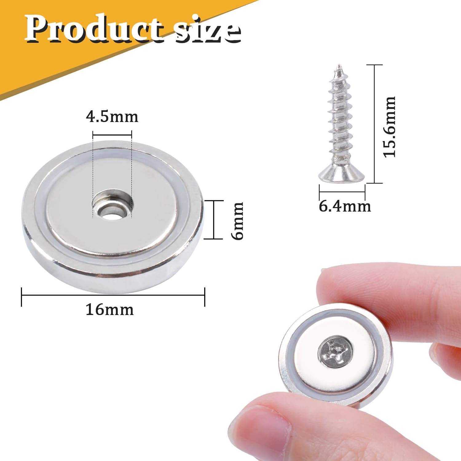 120 Pcs Magnets with Holes, 22 lbs Pulling Force 0.79 "(20 mm) Rare Earth Magnets Heavy Duty, Neodymium Magnet Round with Countersunk Hole