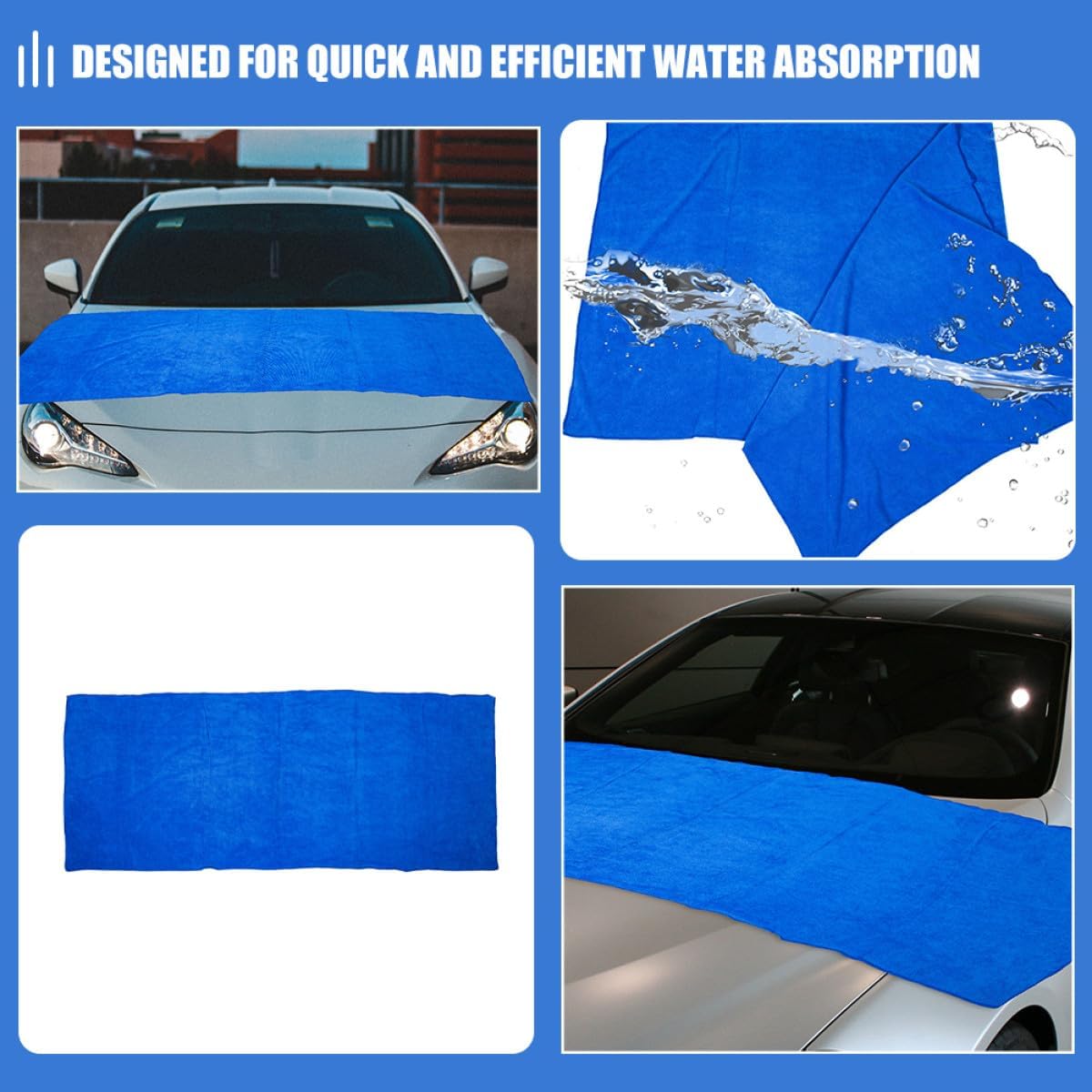 CHILDWEET Absorbent Car Wash Towel Extra Large 160x60cm Thick Microfiber Drying Cloth Car Cleaning Cloth for Glass and Exterior Detailing for Washing and Drying