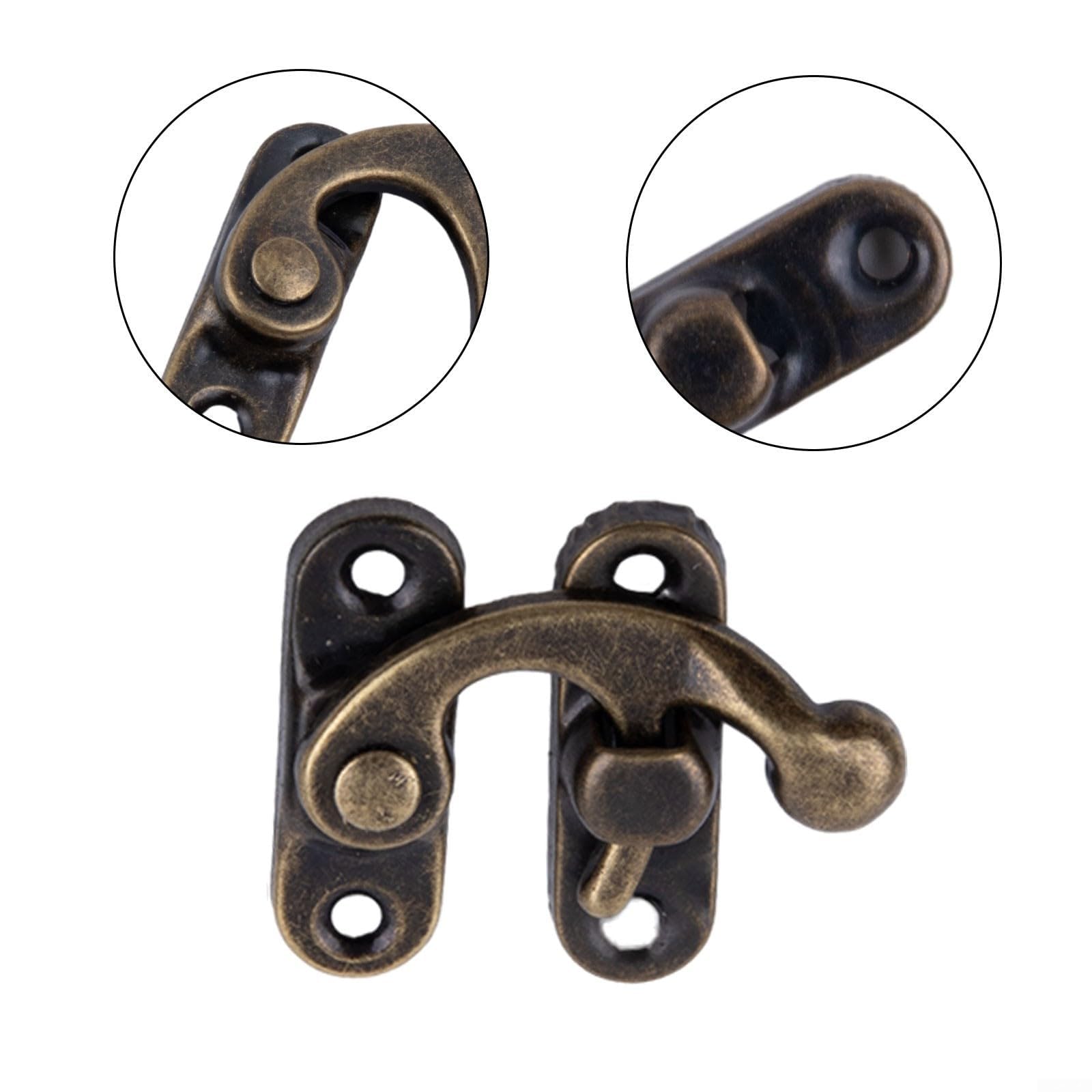 Chiavistelli per Porte 30 Pezzi Gancio Antico, Gancio di Chiusura in Ferro Bronzo Antico, Gancio Decorativo con Chiusura a Scatto for armadi e scatole portaoggetti(Bronze)
