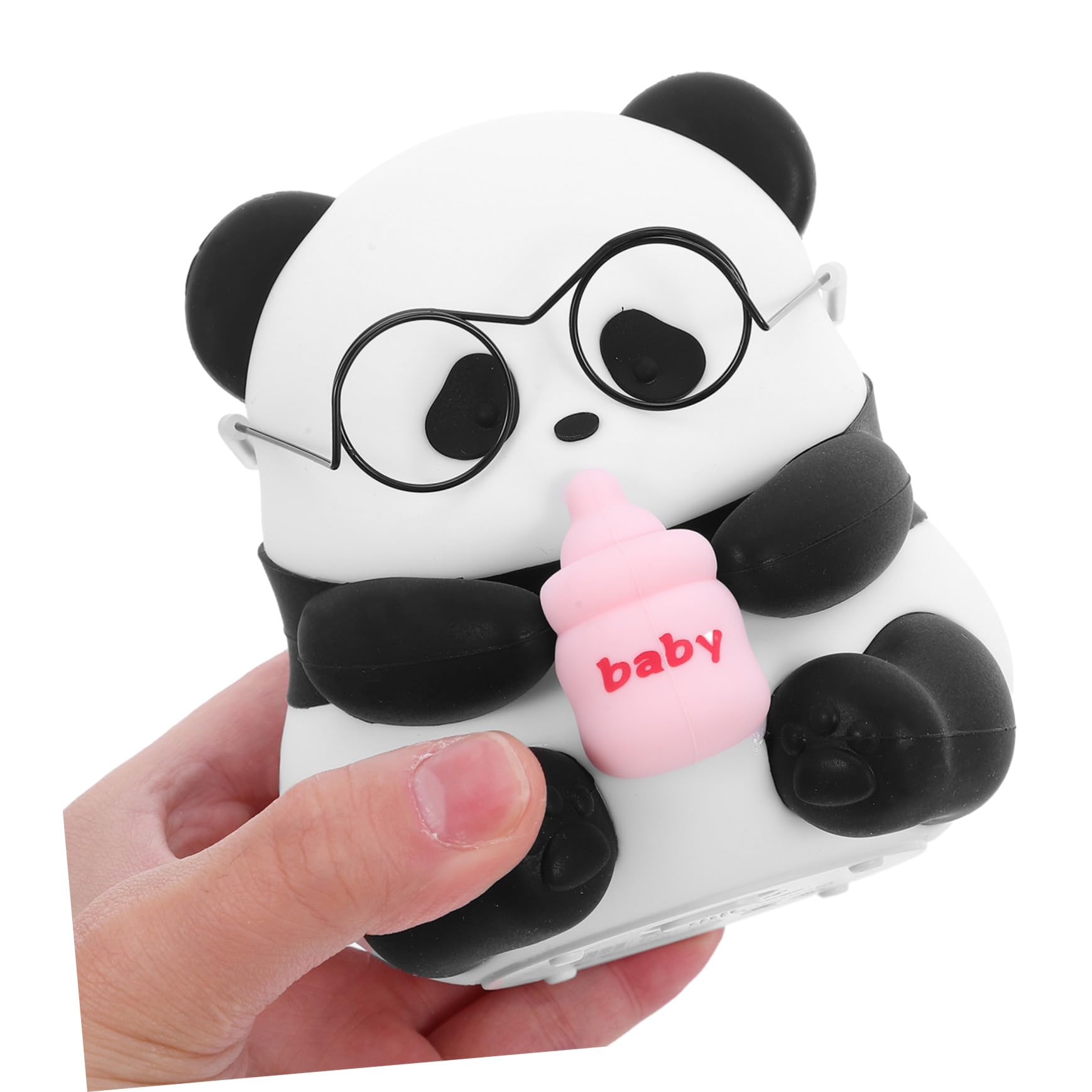 Veemoon Infantil de Silicona con Forma de Panda Sentada Luz Lámpara Portátil Segura para Habitación de Bebés y Dormitorio Lámpara de Noche para Mesita Diseño Divertido y