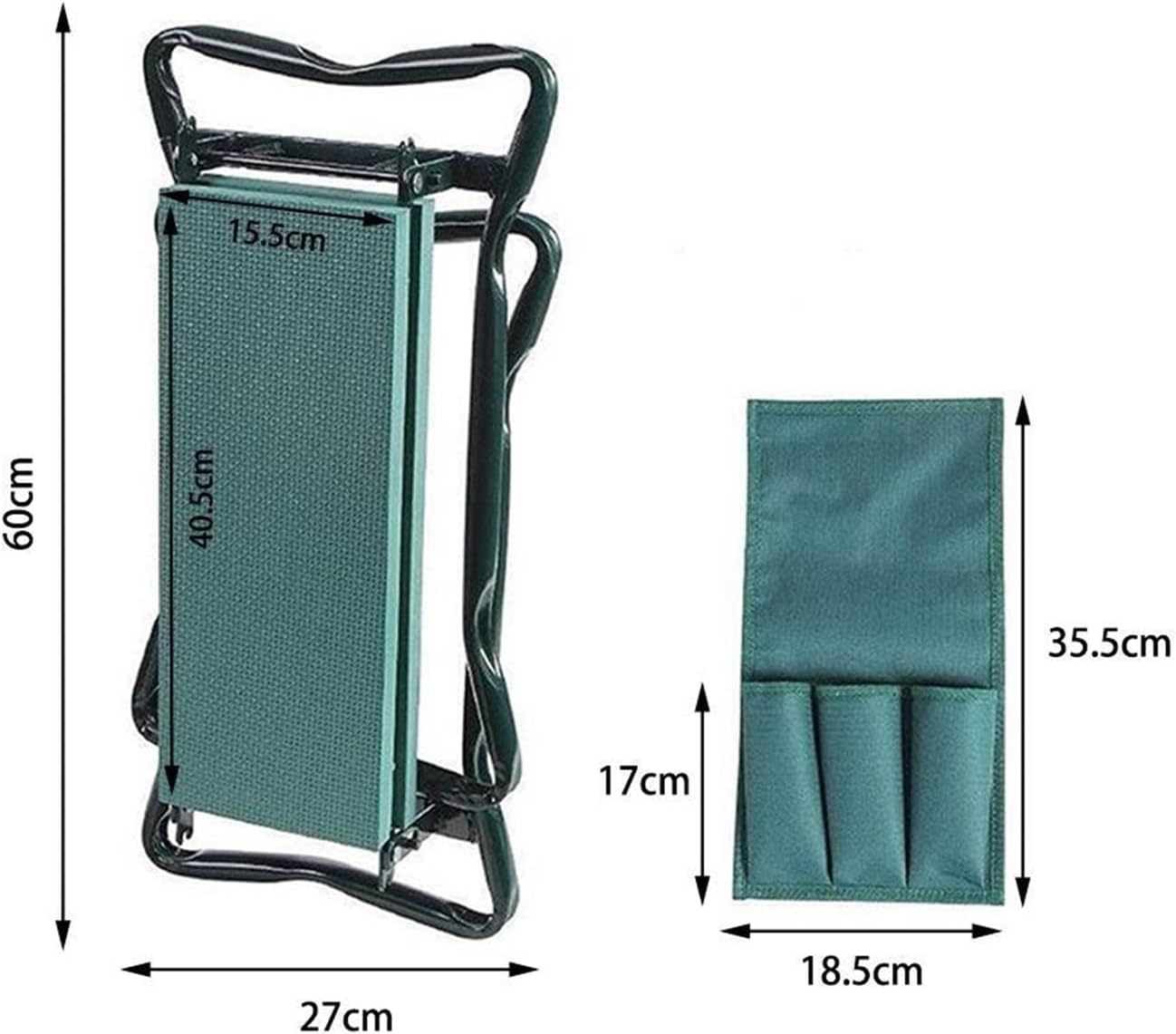 Garden Mat and Seat-Garden Kneeler Pad with Small Cloth Bag Folding Stainless Steel Garden Stool with Kneeling Pad Gardening Tool (Color : B)