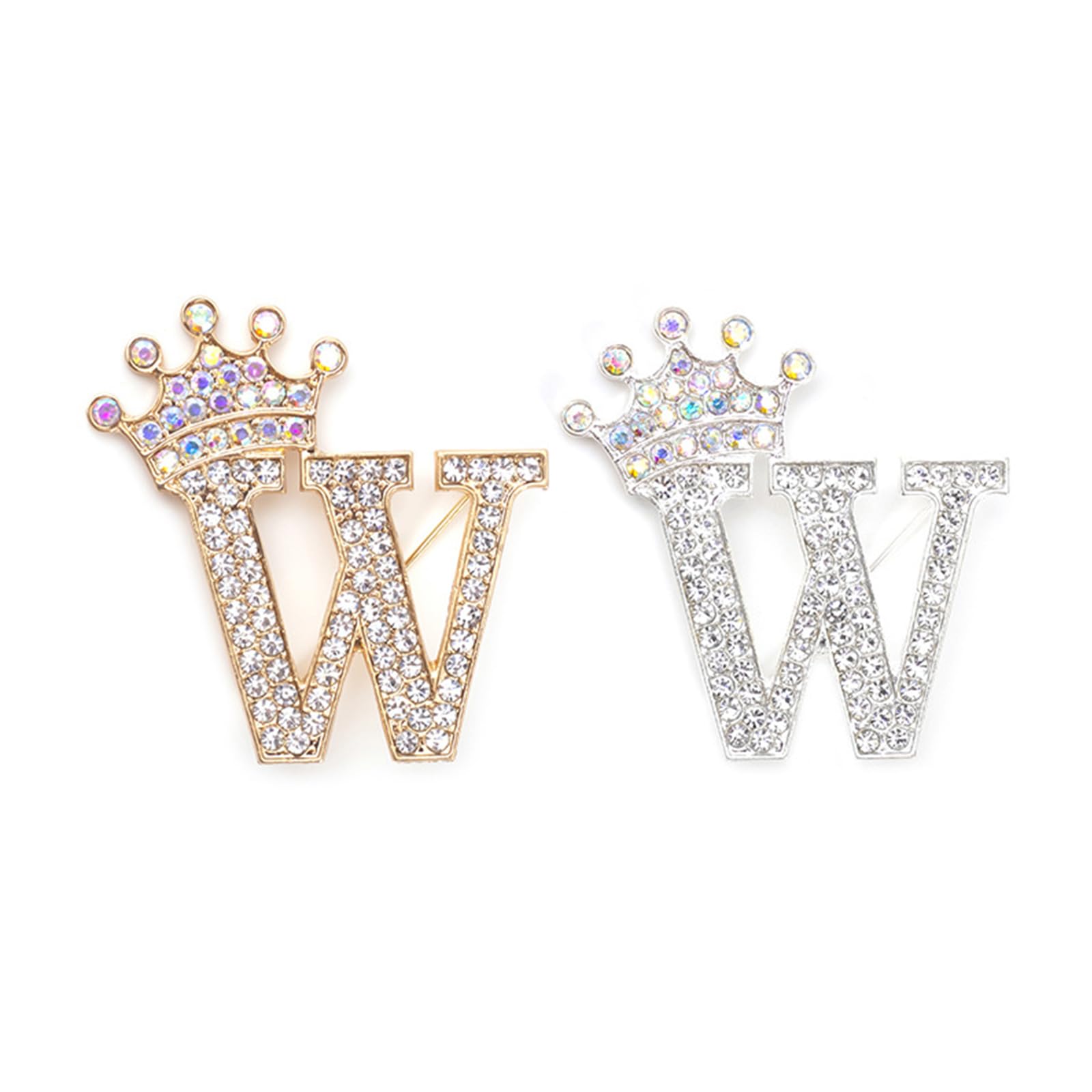 2Pcs Letter Brooches and Pins for Women A-Z Letter Brooch Pins Rhinestone Initial Accessories for Hat Backpacks Personal Custom Jewelry Gifts for Men Women