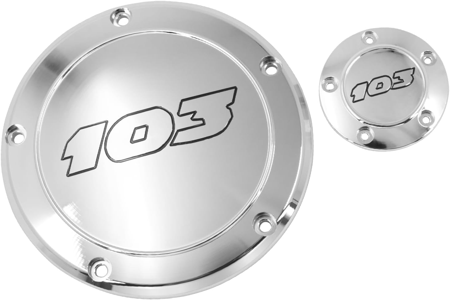 Derby Cover Timing Cover Set 5-Hole Engine Protector Fit for Harley Twin Cam Dyna Softail Touring Road King Electra Glide Street Glide Road Glide Tri Glide 1999-2017 (Chrome-1)