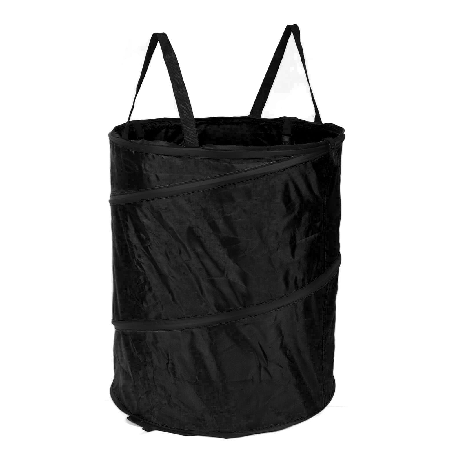 Pattumiera Pieghevole, Pattumiera da Campeggio Pieghevole Portatile in Tessuto Oxford Impermeabile, Borsa da Giardino per Bidone della Spazzatura per Giardino da Campeggio con Balcone(Nero)