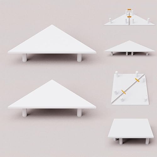 Paquete de 2 soportes para monitor de esquina blanca, triángulocuadrado ajustable, estante de escritorio universal de 27 pulgadas para computadora,