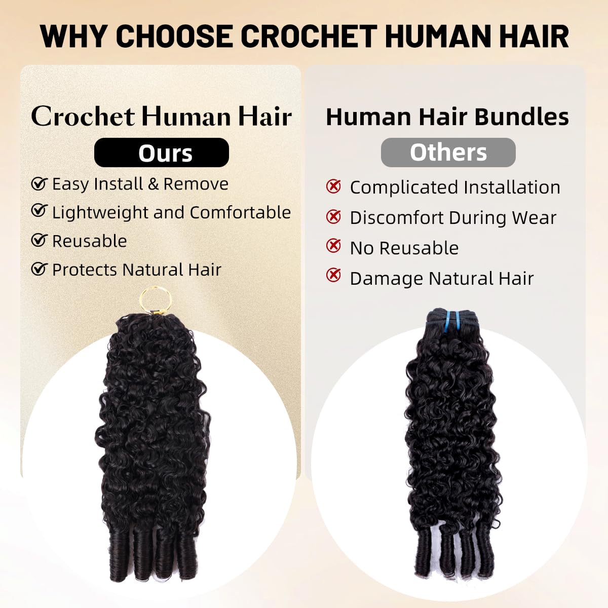 Feather Crochet Human Hair 20 Inch 3C4A Burmese Curly 15A 100% Human Hair Bundles 120g 80 Strands Pre-Separated Crochet Hair for Black Women Burmese Curly Invisible Crochet Hair Extensions