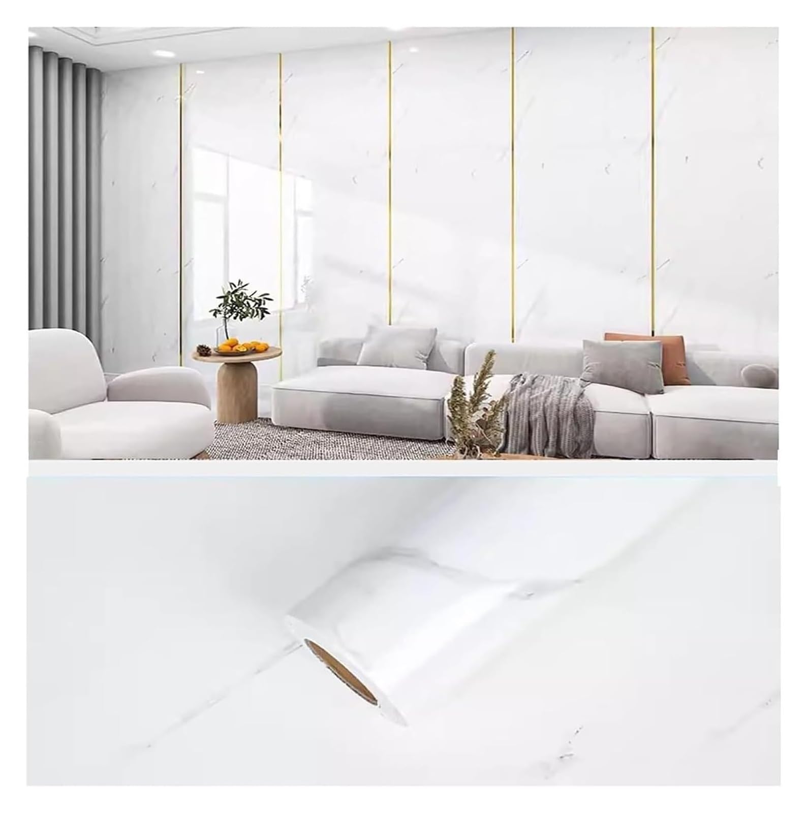 Cvhfhjtg Beige Self Adhesive Wallpaper, Kitchen Peel Stick Backsplash Wall Panel,Self-Adhesive Background Decorative(Beige)