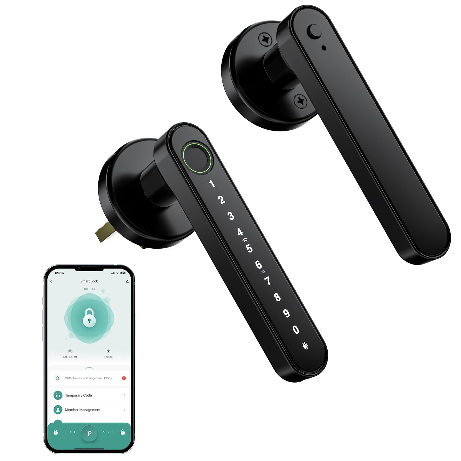 Smart Fingerabdruck-Türschloss, schlüsselloses Türschloss für Haustür