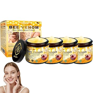 Bee Venom Skin Treatment Cream, Advanced Firming & Wrinkle-Reducing cream, Bee Venom Skin Restoration Cream, Natural Serum Suitable for All Skin Types 4 Pack