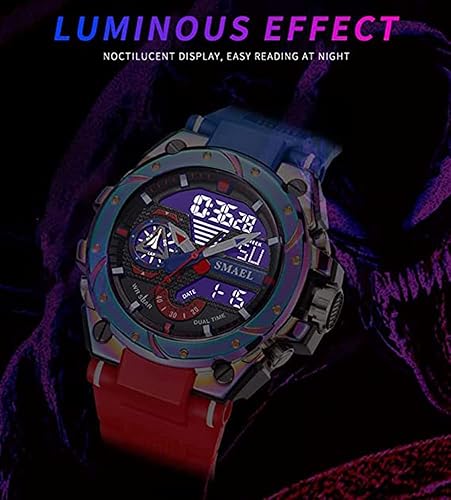 Miniatura 4 de FANMIS Reloj deportivo digital analógico para hombre, de cara grande, para deportes al aire libre, impermeable, militar, con fecha, tácticas