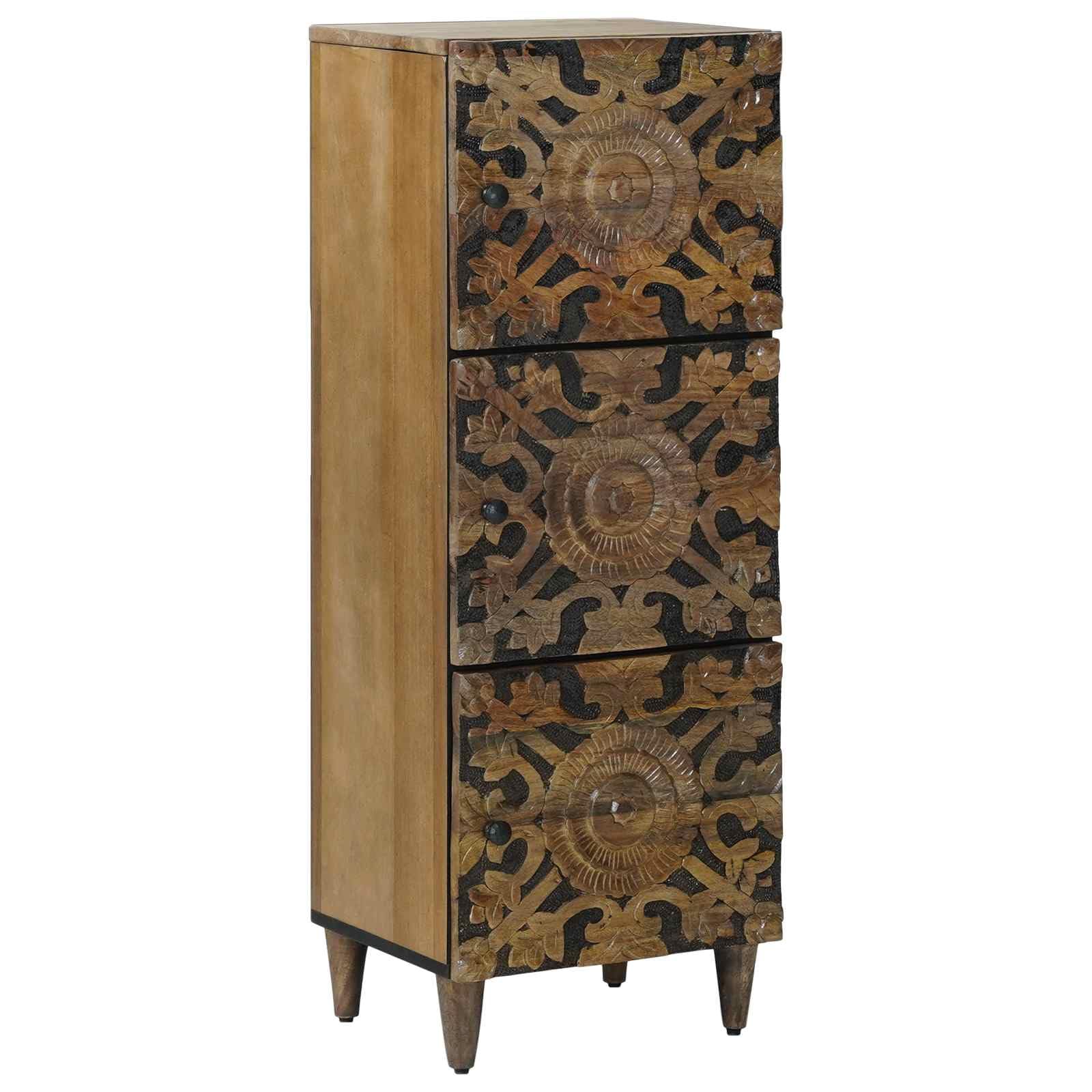 Armadio alto in legno massiccio di mango, marrone, 40 x 33 x 110 cm