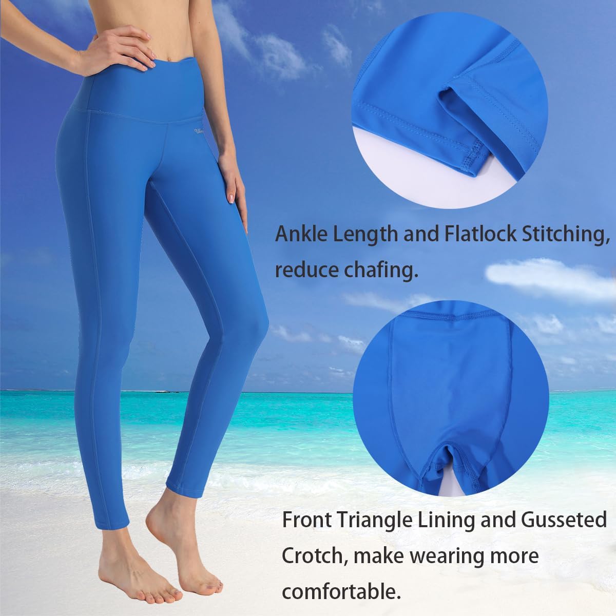 Ubestyle UPF 50+ High Waist Women's Swim Pants Swim Leggings Swimming Tights Rash Guard Pants Sun Protective - Image 3