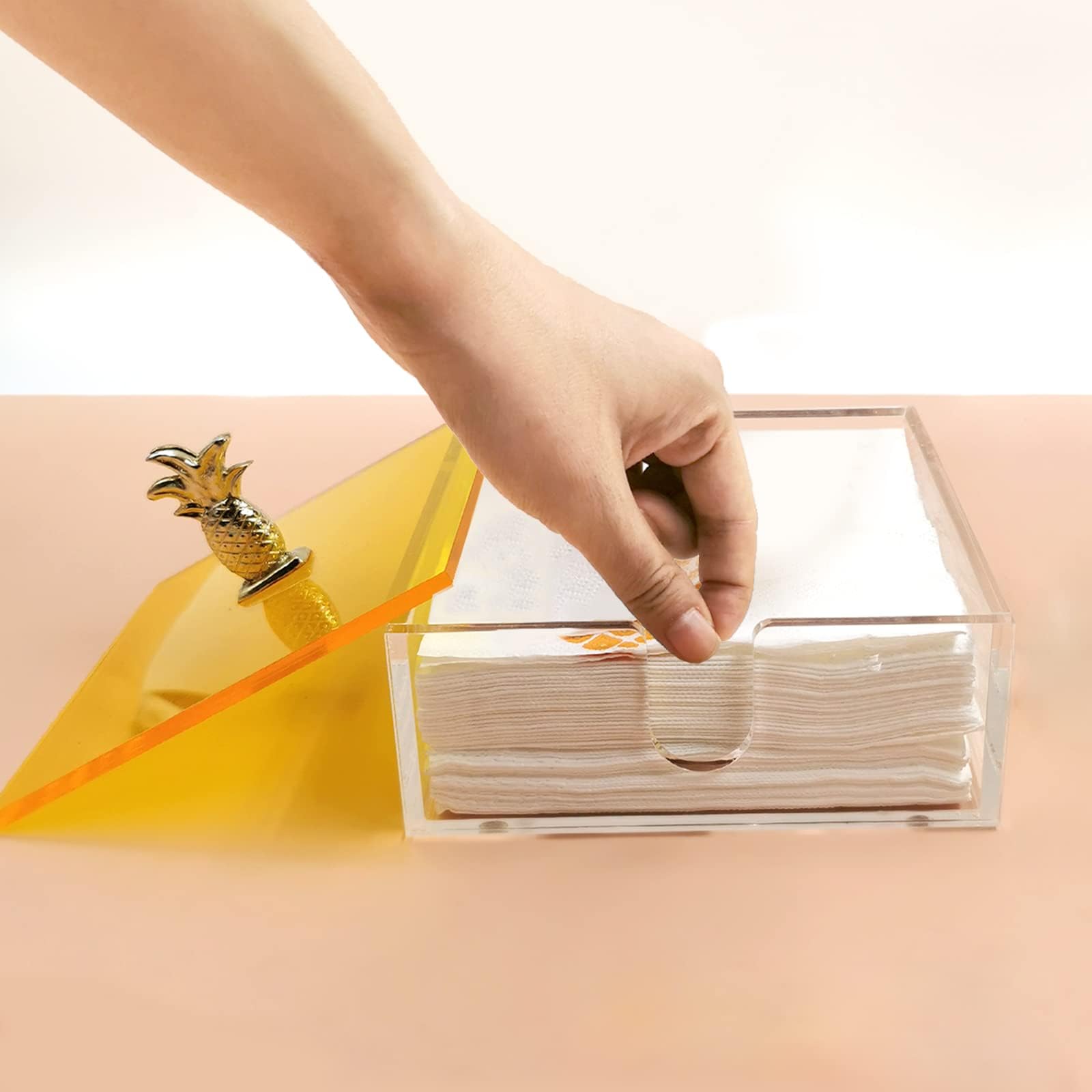 Acrylic Napkin Holder with Elegant Weighted Patterns