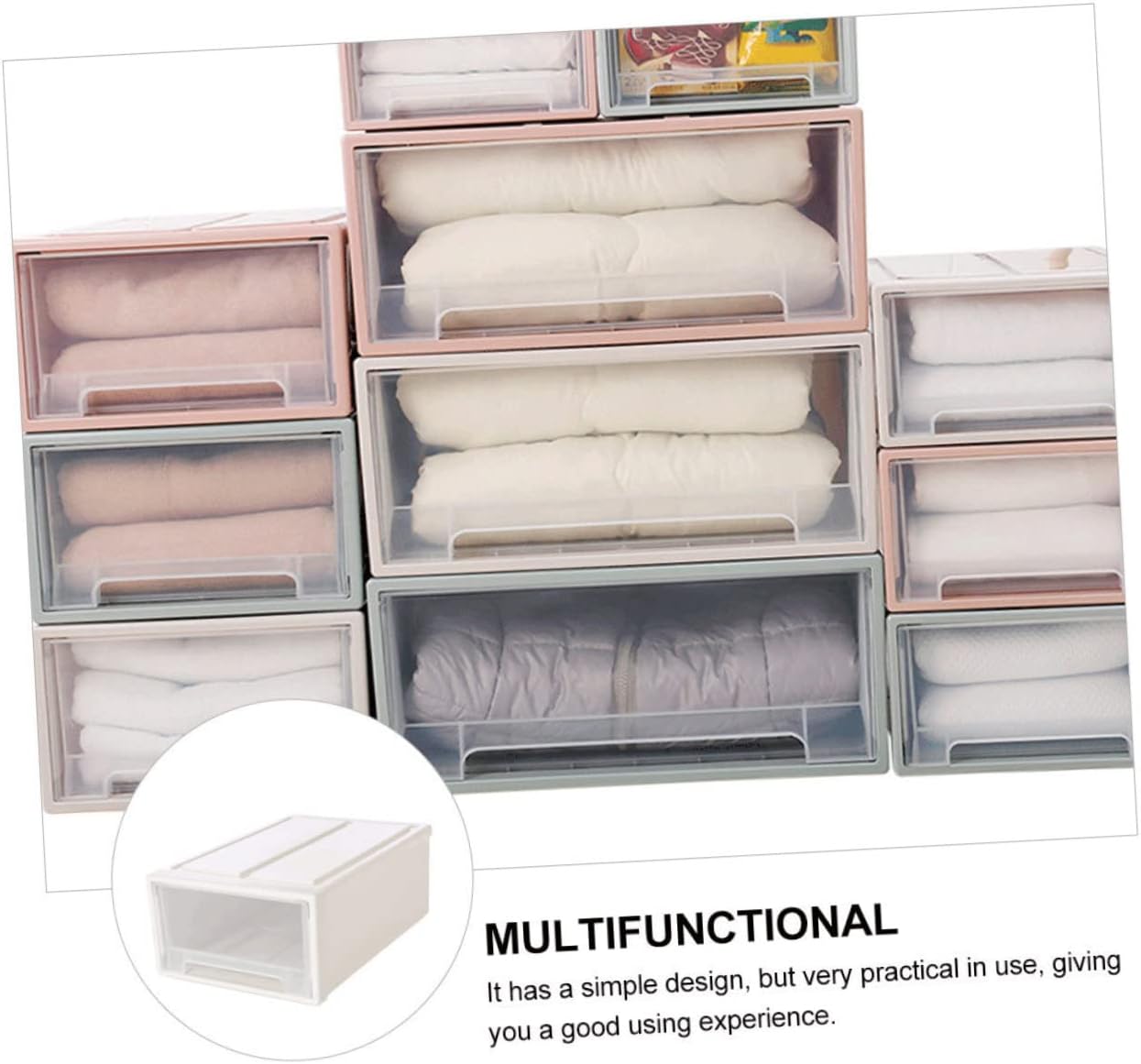 Garneck Plastic Drawer Storage Box Multi-purpose Organizer Dresser Organizers Shoes Storage