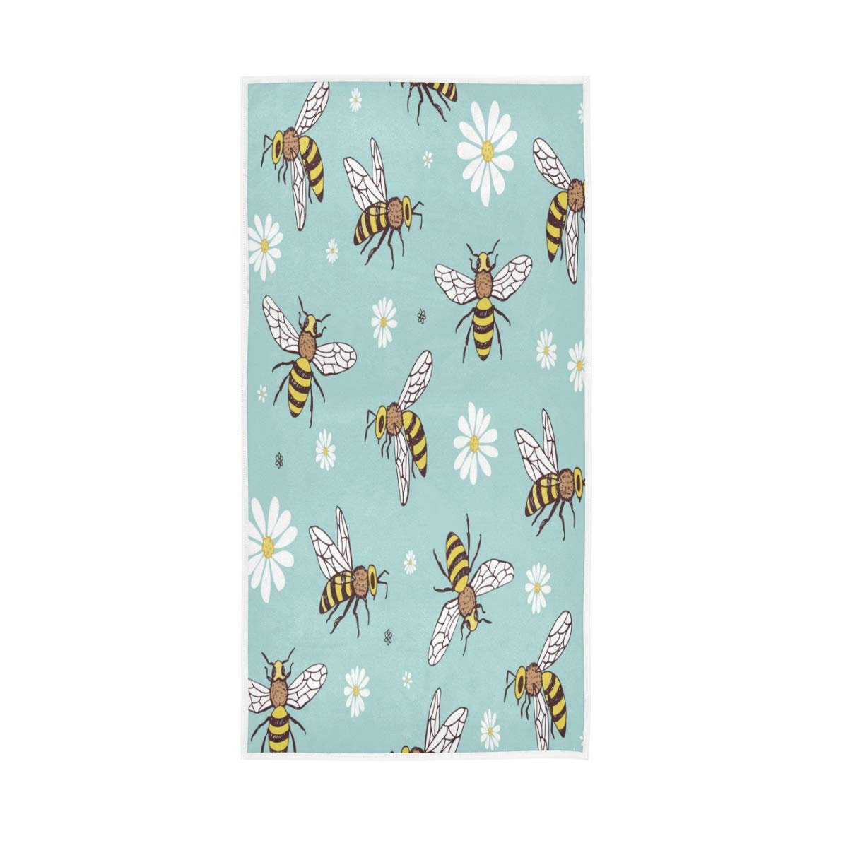 HUYGD Hand Towels Cotton Animal Bee Daisy Soft Towel Multipurpose Bathroom Beach Towel for Home Kitchen Swim Spa Gym, 30x15 inch