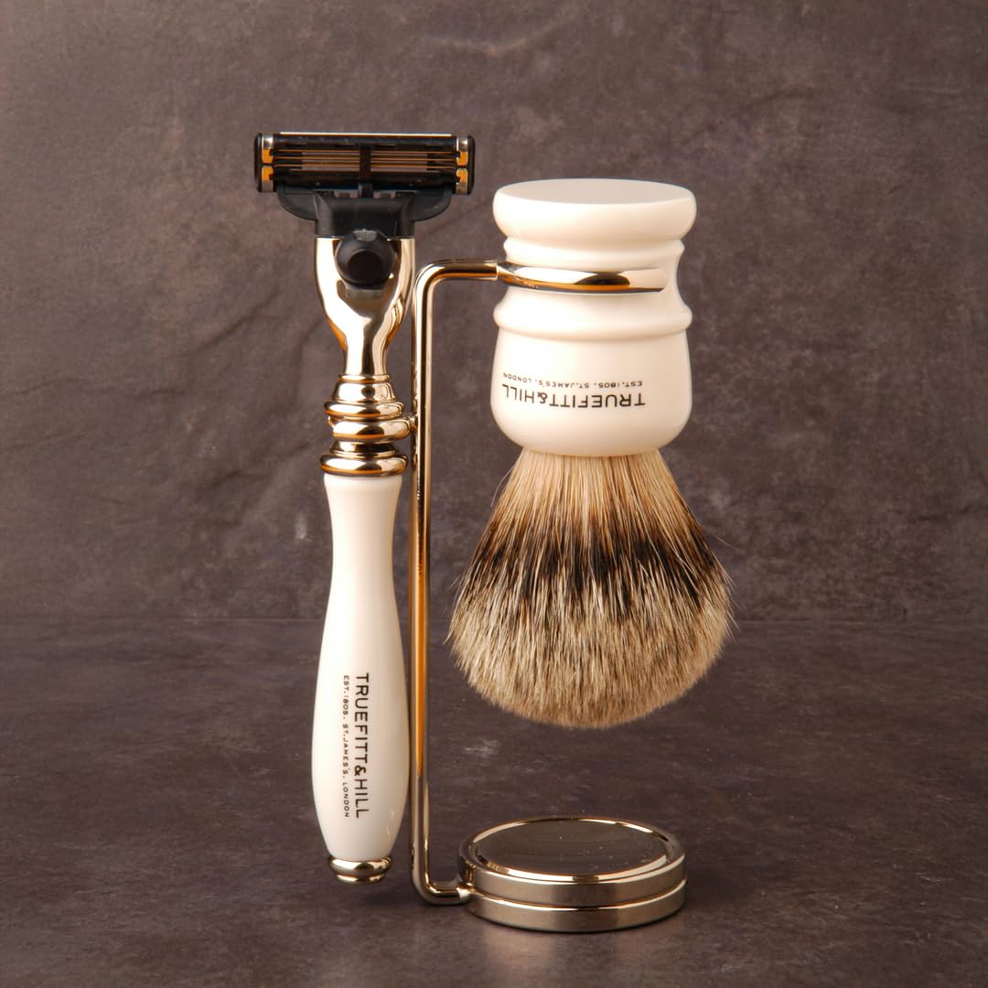 Truefitt and Hill Hand Crafted Faux Ivory Mach-3 Shaving Razor