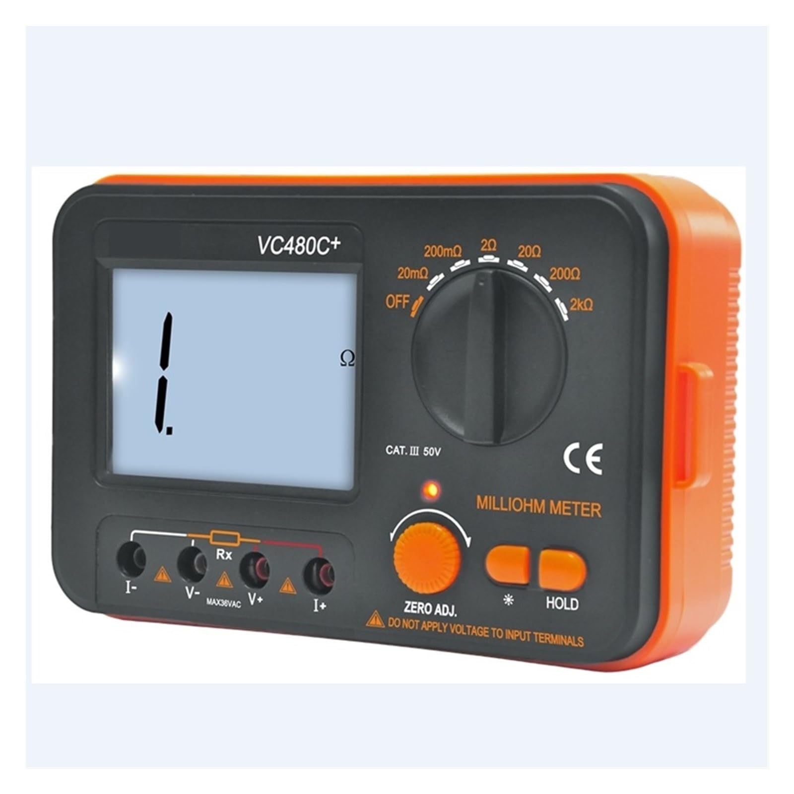 Medidor Digital De Miliohmios, Pantalla LCD De 3 1/2, Prueba De 4 Cables, Probador De Baja Resistencia, Multímetro De Ohmios De Precisión De 6 Rangos, Retroiluminado