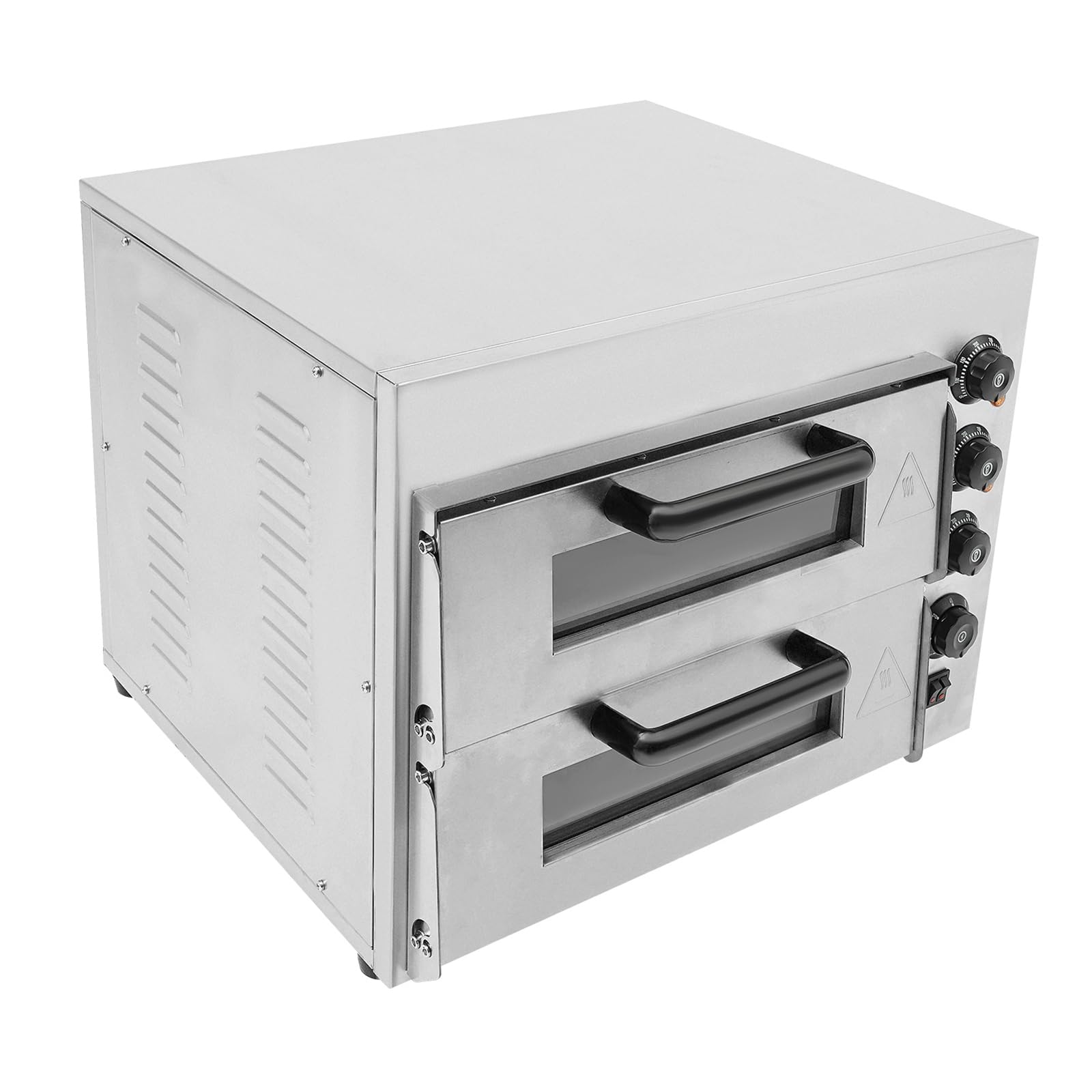 Elektryczny piec do pizzy, 2 komory, 3000 W, elektryczny piec do pizzy, podwójny piecyk do pizzy, podwójny piekarnik, piec do pizzy o średnicy 3000 W, timer do 60 min