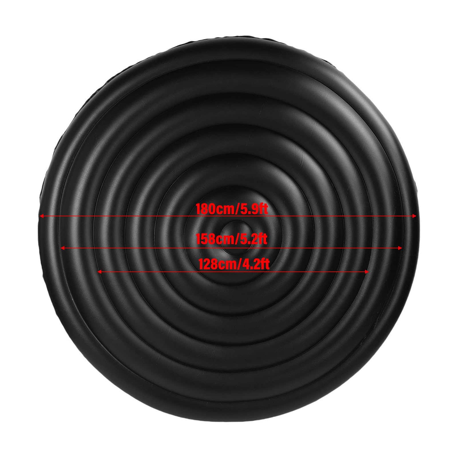 Inflatable Hot Tub Cover, 4.2FT to 5.9FT Adjustable PVC Round Hot Tub Lid Foldable Protective Rain Overflow Cover for SPA Pools Inflatable Outdoor Hot Tubs