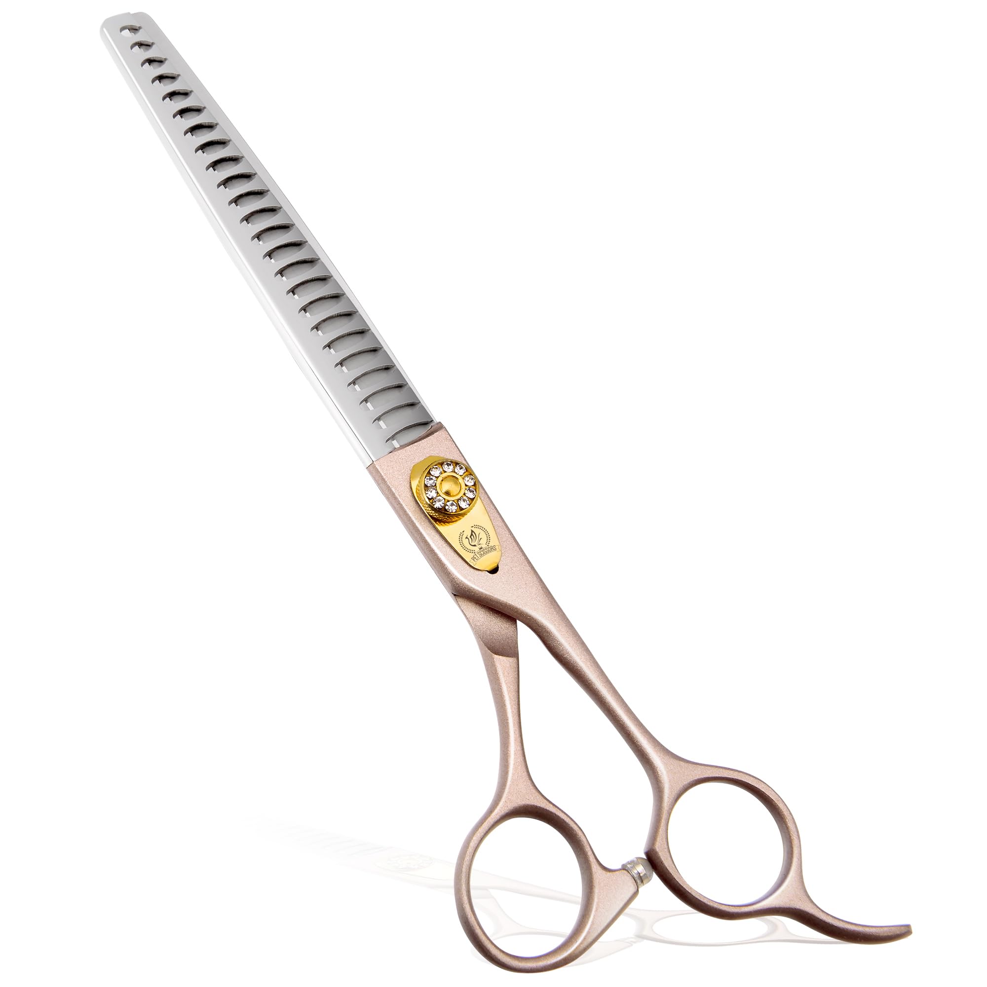 Ciseaux à effiler professionnels en acier inoxydable 440C pour chiens 18/24 dents Taux d'amincissement d'environ 75 %