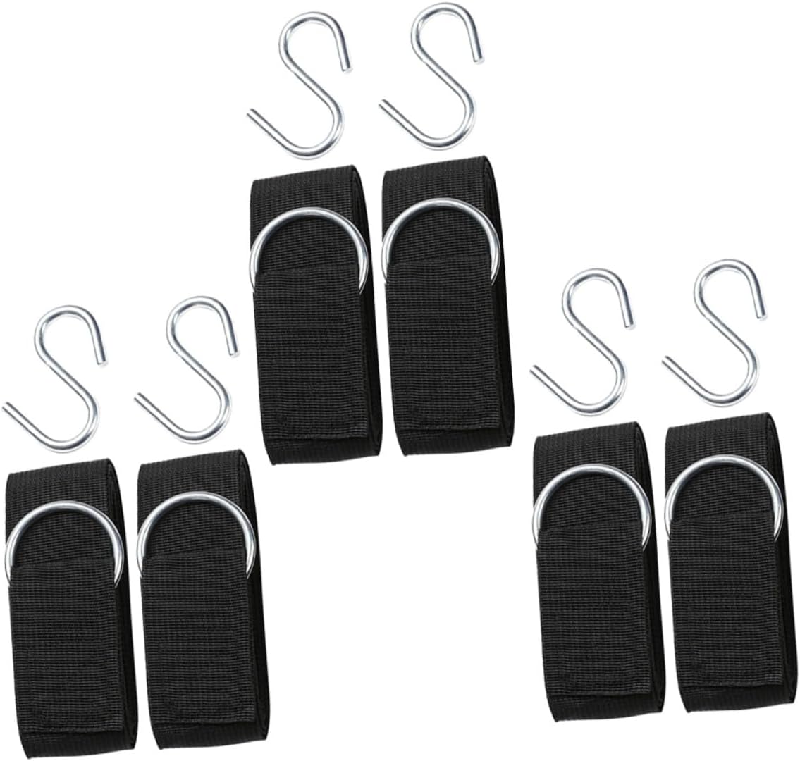 DOITOOL 6pcs Adjustable Outdoor Hammock Straps with Reinforced Rope and Thick S-Hooks, Tree Swing Hanging Kit for Camping, Backyard, and Travel