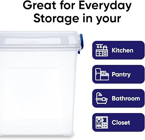 Miniatura 4 de Superio Cajas de almacenamiento transparentes con tapas, contenedores de plástico para organizar, cajas apilables, contenedores organizadores de