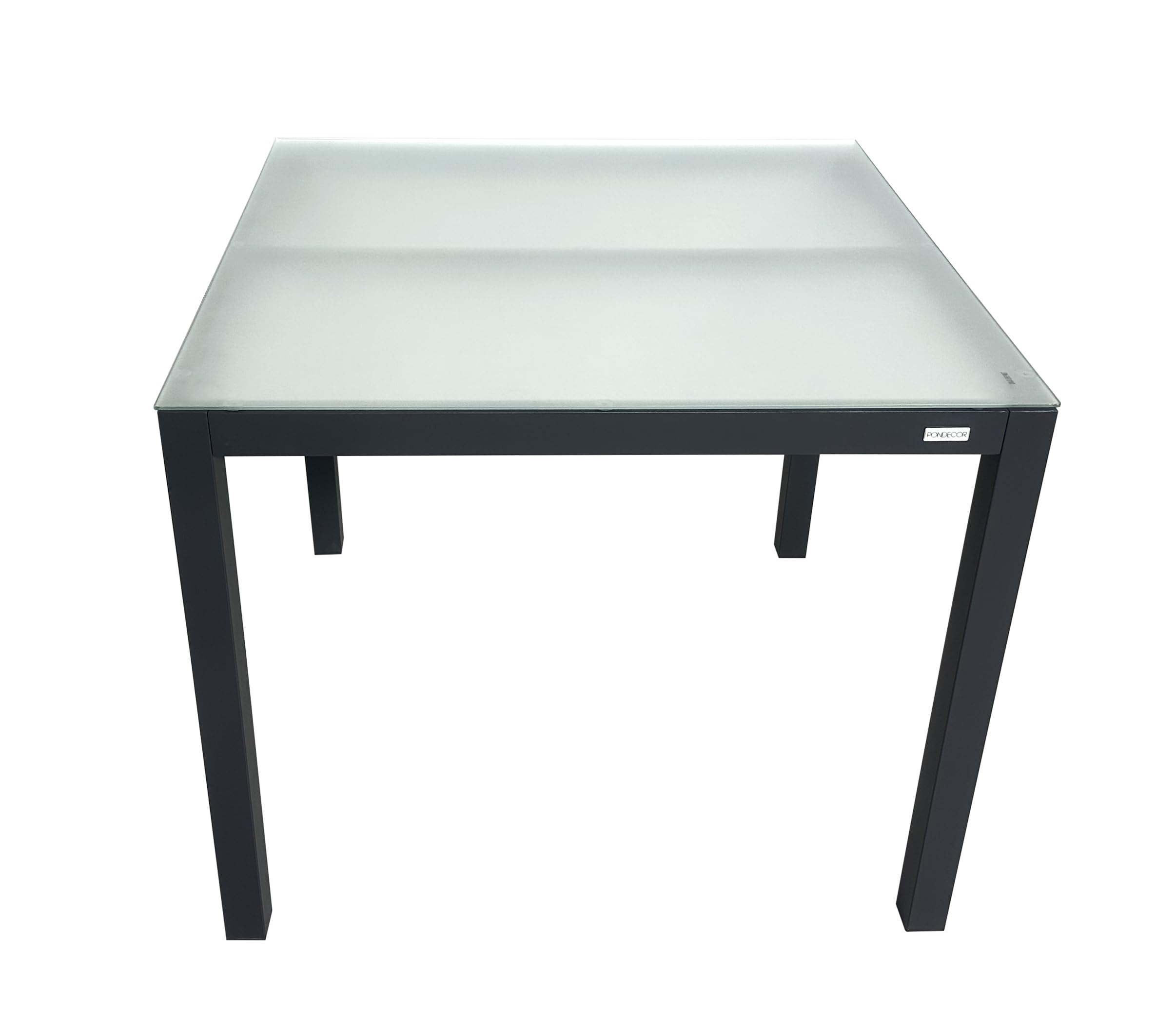MOMMAHOME® Mesa Jardin Aluminio y Cristal TempladoMesa Comedor Rectangular de Exterior 4 Personas Aire Libre Medidas 90x90x74H cm (Gray)