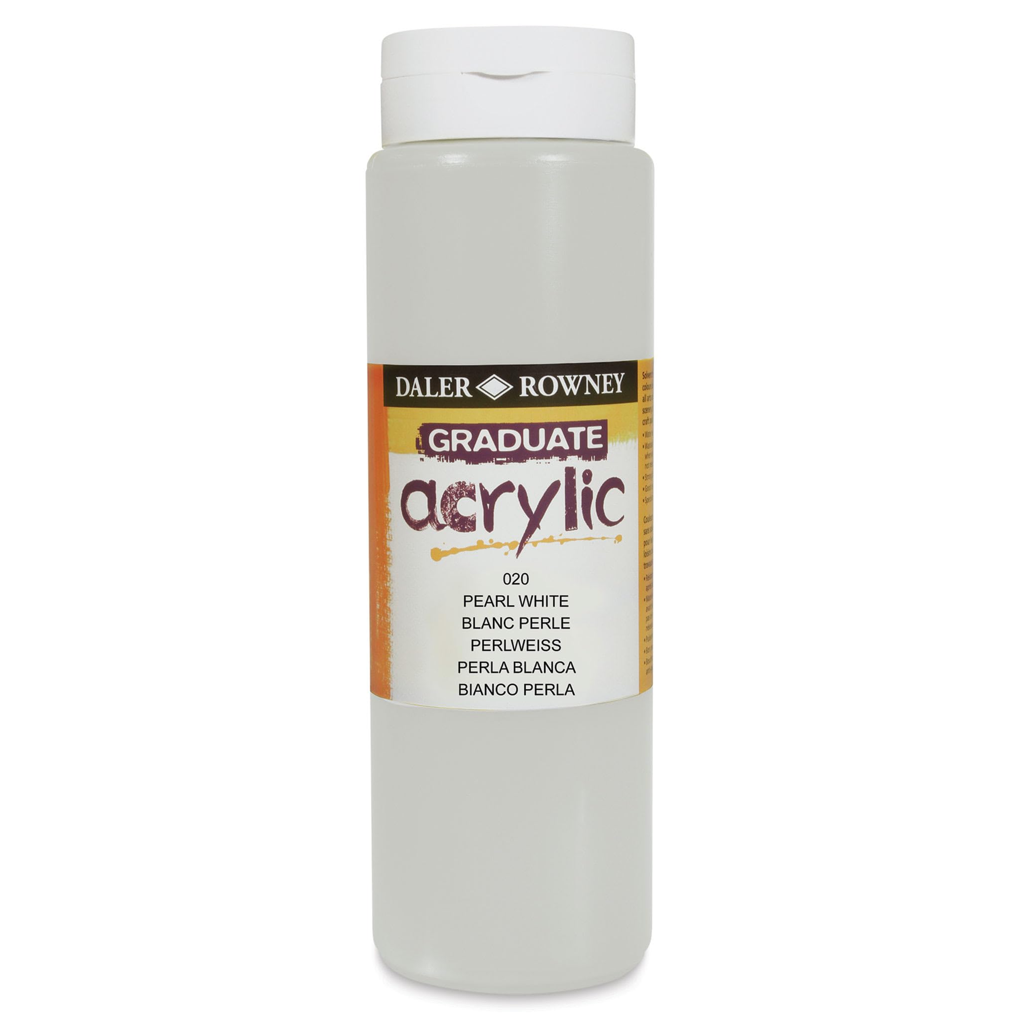 Daler-Rowney Graduate Acrylic Paint, Plastic Bottle, 16.91oz - 500 ml, Pearl White