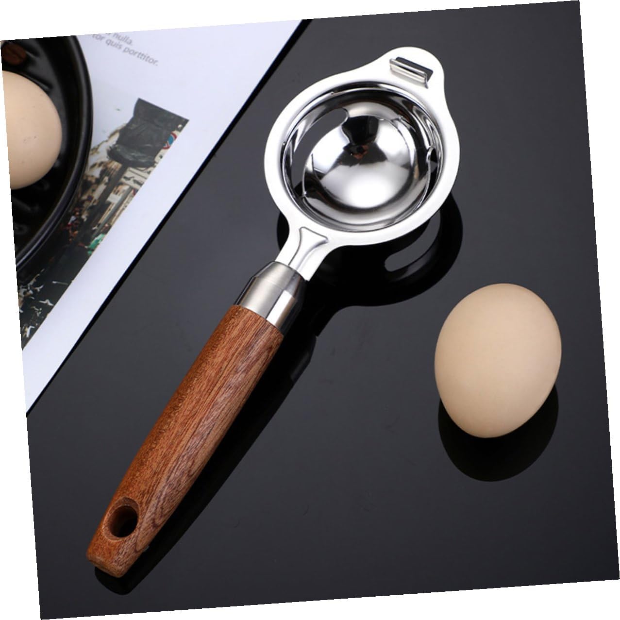 Stainless Steel Egg Separator Tool with Arc Design for Baking