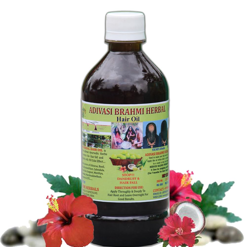 Adivasi Brahmi Herbal Hair oil 250ml (Basically Made By Pure Adivasi Ayurvedic Herbs) 100% Natural