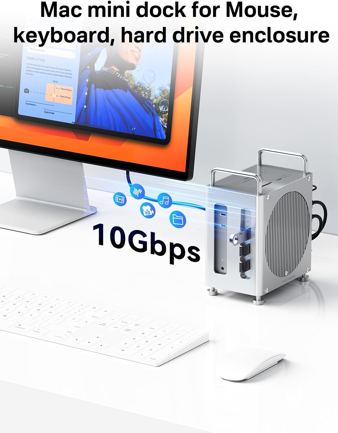 ACASIS Mac mini M4 Dock 40Gbps Ultra-Fast Transmission, Mac mini M4 Hub with Signle ssd Enclosure Support Up to 8TB 2*DP+3*USB-A+SD/TF for Video Editor, Photographer, Professional Users - Image 7