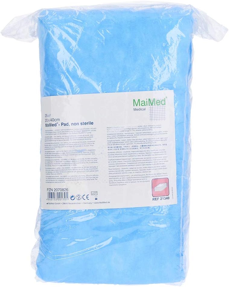Meditrade Saugkompressen 20x40 Cm – Unsteril, 100 Stück, 100% Baumwolle