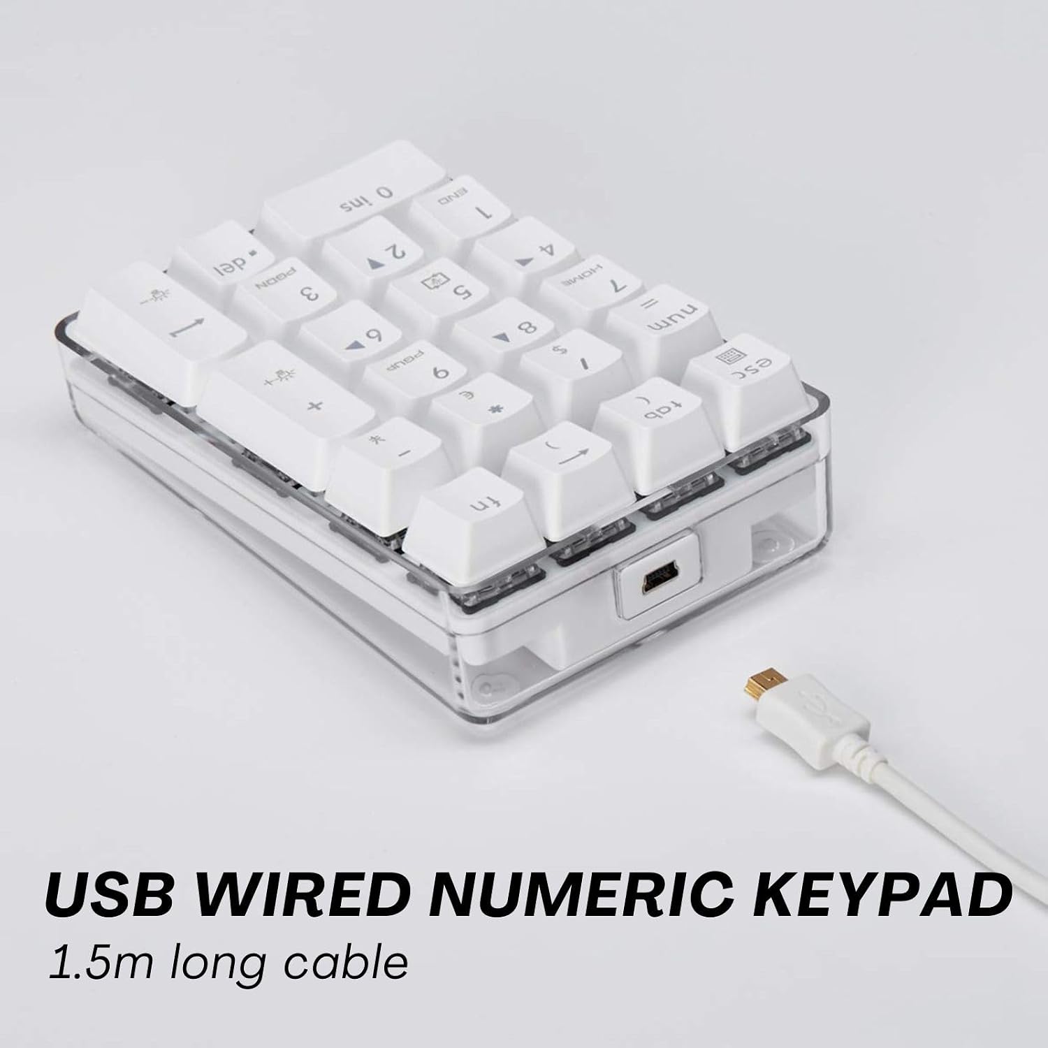 Connecting the USB cable to the numeric keypad
