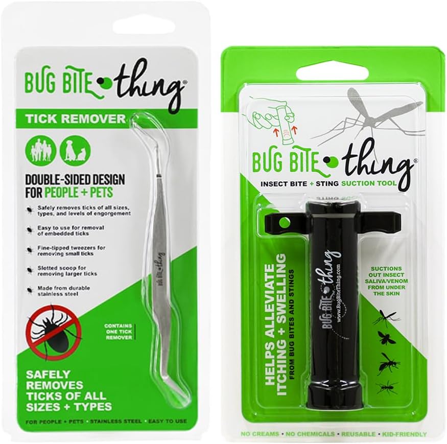 BUG BITE THING Suction Tool and Tick Remover Combo Pack Black