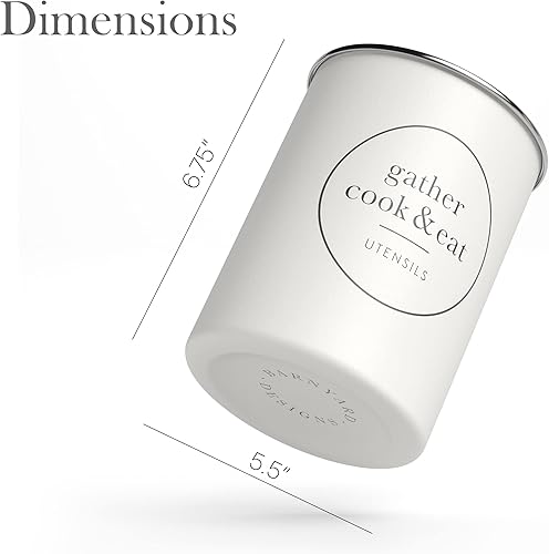 Miniatura 5 de Barnyard Designs Soporte de metal para utensilios de cocina, decoración rústica de encimera, organizador de almacenamiento de utensilios de cocina