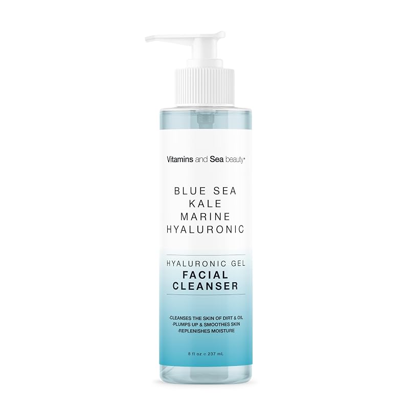 Gel de limpeza facial com ácido hialurônico, Blue Sea Kale e Marine Hyaluronic VITAMINS AND SEA BEAUTY, 240 mL