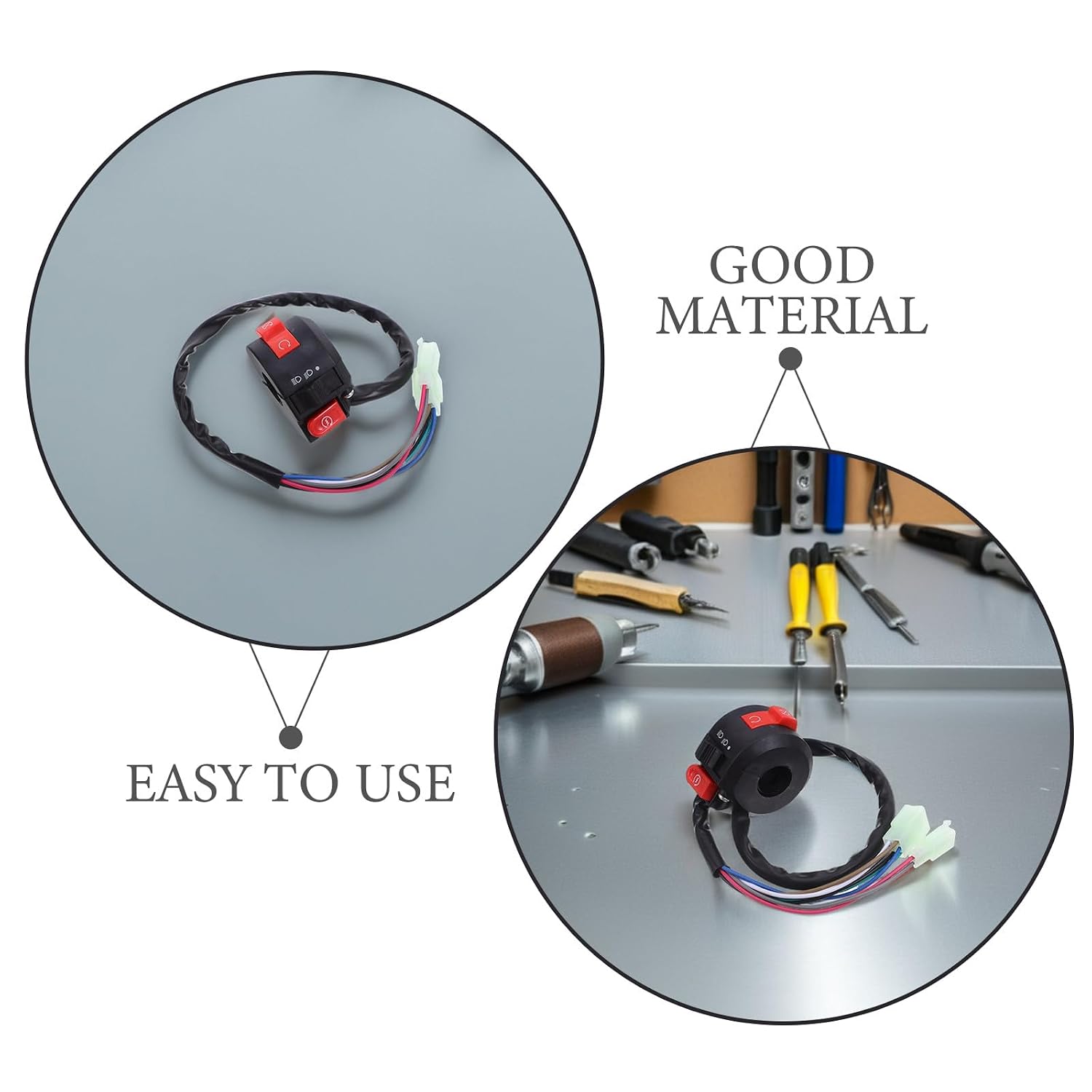 2pcs Handlebar Mounted Motorcycle ON Off Start Kill Switch 7/8" 22mm Aftermarket Replacement Parts Fit for 150cc-250cc ATVs Quad Wheelers Motorbike Pit Bike