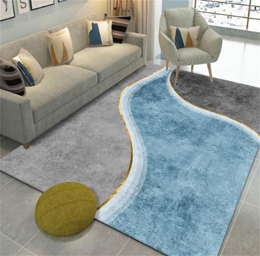 Tapis de chambre garcon bleu gris 200x200 tapis salon confortable