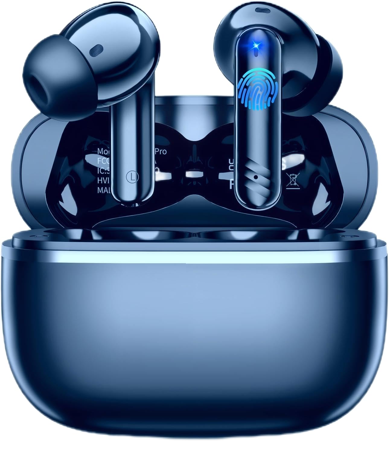 Écouteurs Sans Fil,Écouteurs Bluetooth,Temps De Lecture De Cycle 30h Tws Casque Avec Boitier De Charge Et Microphone Ecouteurs Stereo Rbz Noir A2