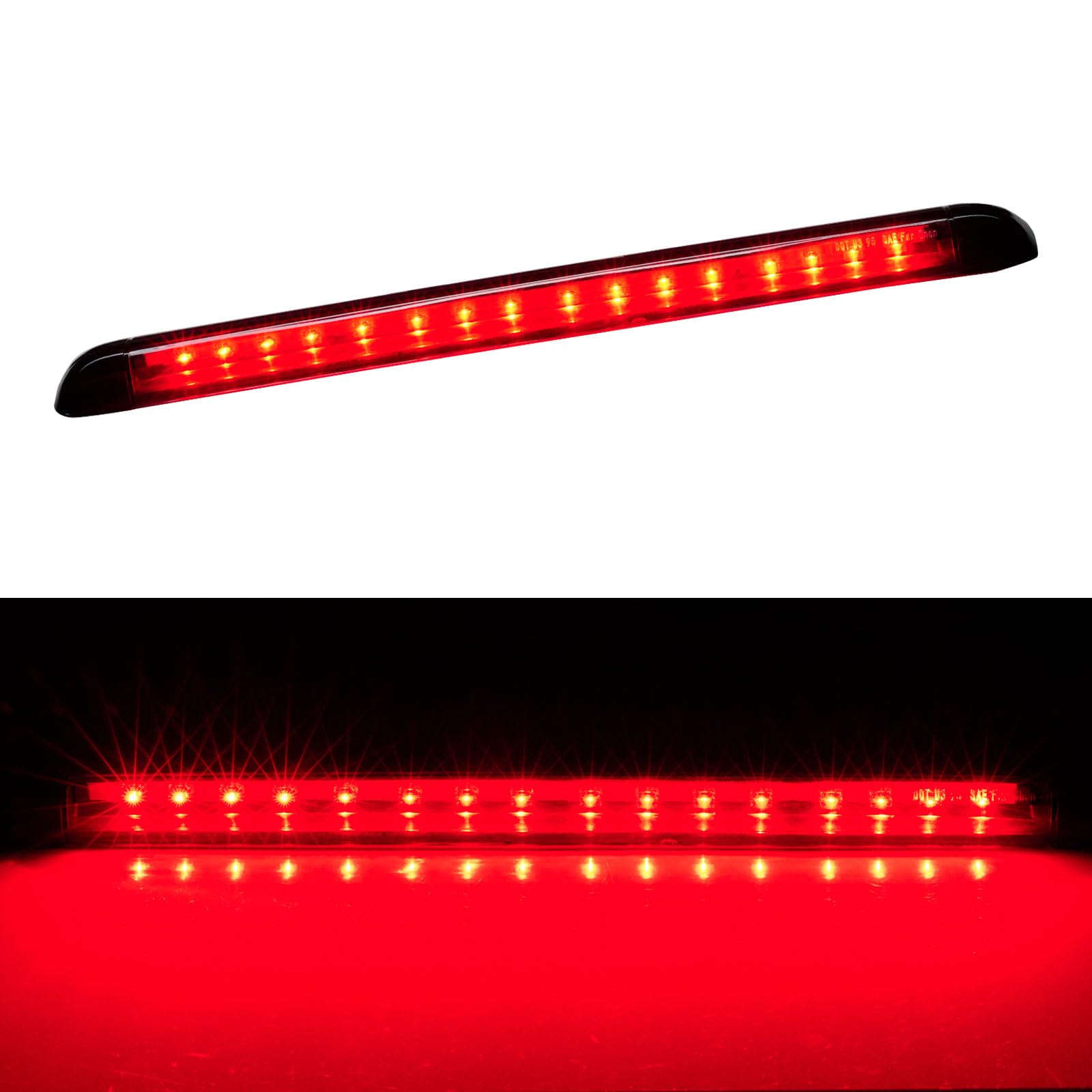 Third 3rd Brake Light LED for 1992-1999 Chevy C/K Suburban Blazer Tahoe/GMC Yukon Jimmy/Hummer H2/ Bravada High Mount Rear Brake Lights Center Cab Stop Light (Black)