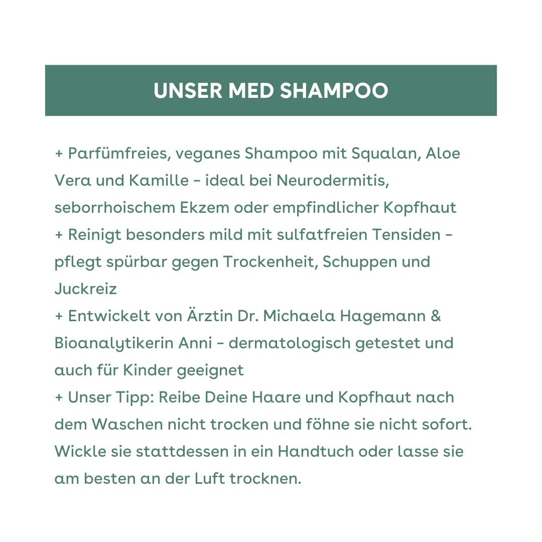 boep med shampoo, shampoo delicato e senza solfati, senza profumi per cuoio capelluto secco, prurito o incline a forfora secca, anche in caso di dermatite atopica o forforfora secca, (500 ml)