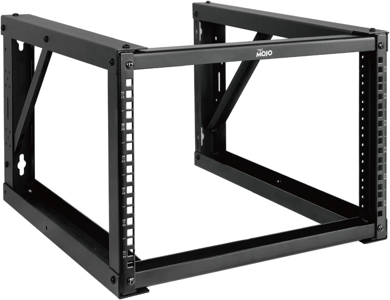 Tecmojo 6U Wall Mount Rack, Wall Mount Network Rack 24.8in Depth, Open Frame Server Rack for 19in IT/AV/Data/Home Equipment, Black 6U/24.8" Depth