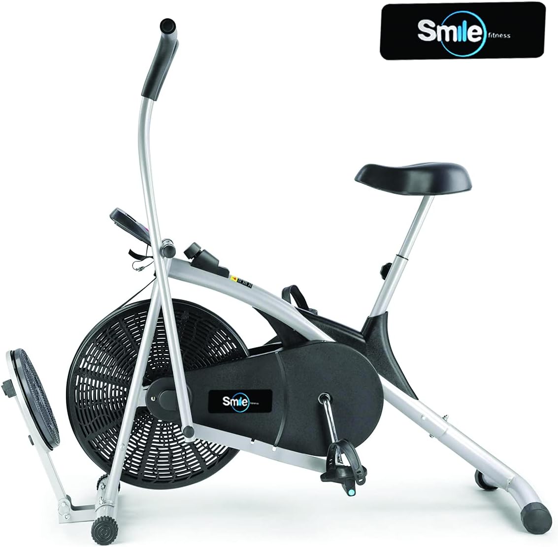 Smile Fitness SF03CM Upright Air Bike Exercise Cycle with Dual Moving Arms for Home Gym Cardio Full Body Weight Loss Workout with Twister - Free Installation Support Via Installation Video & call.