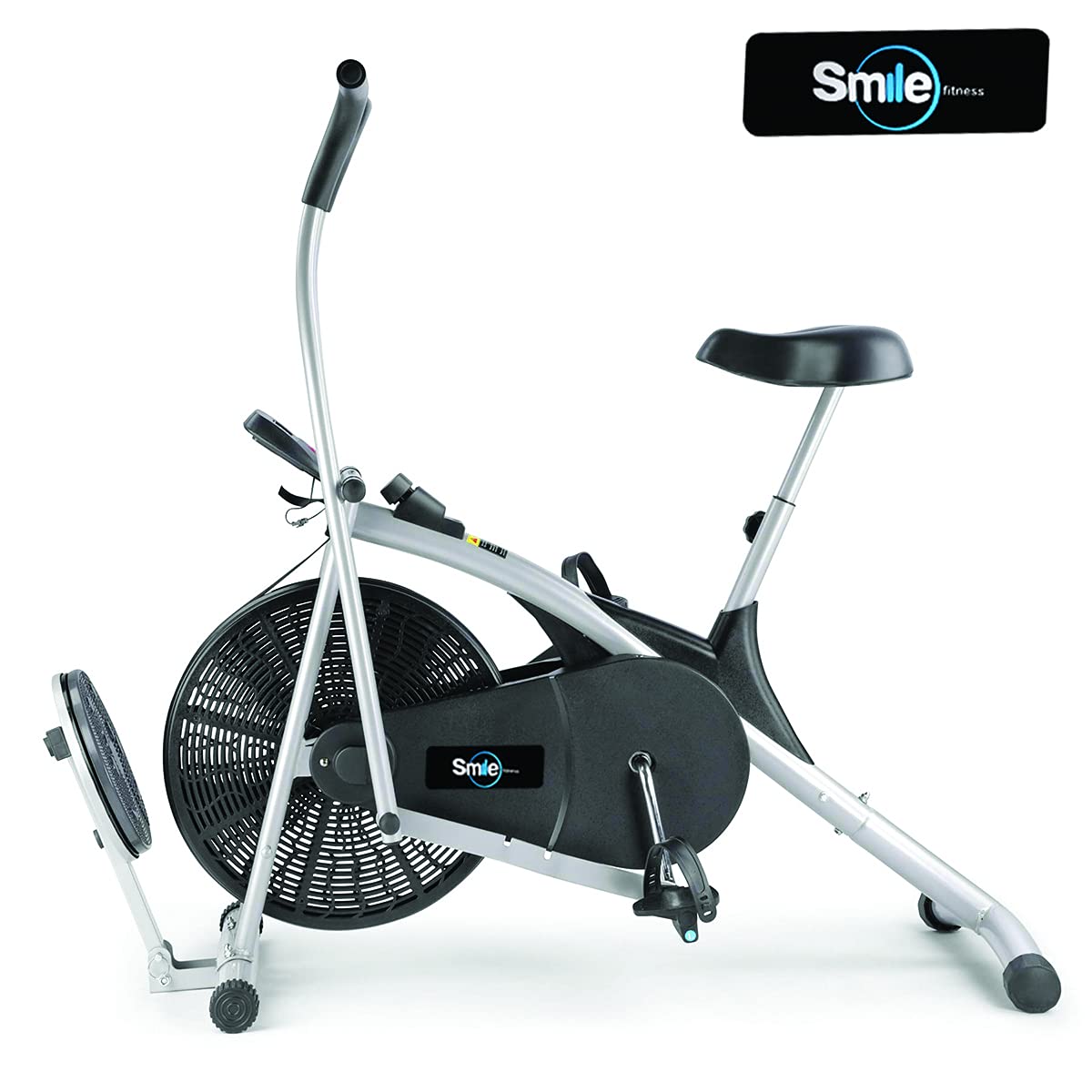 Smile Fitness SF03CM Upright Air Bike Exercise Cycle with Dual Moving Arms for Home Gym Cardio Full Body Weight Loss Workout with Twister - Free Installation Support Via Installation Video & call.