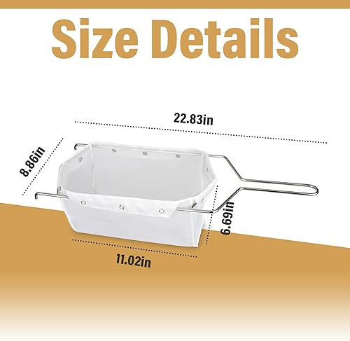 Miniatura 2 de ANTOBLE Bolsa de filtro y marco para freidora, combinación de bolsa de filtro de flujo, filtro de aceite reutilizable para freidora profunda,