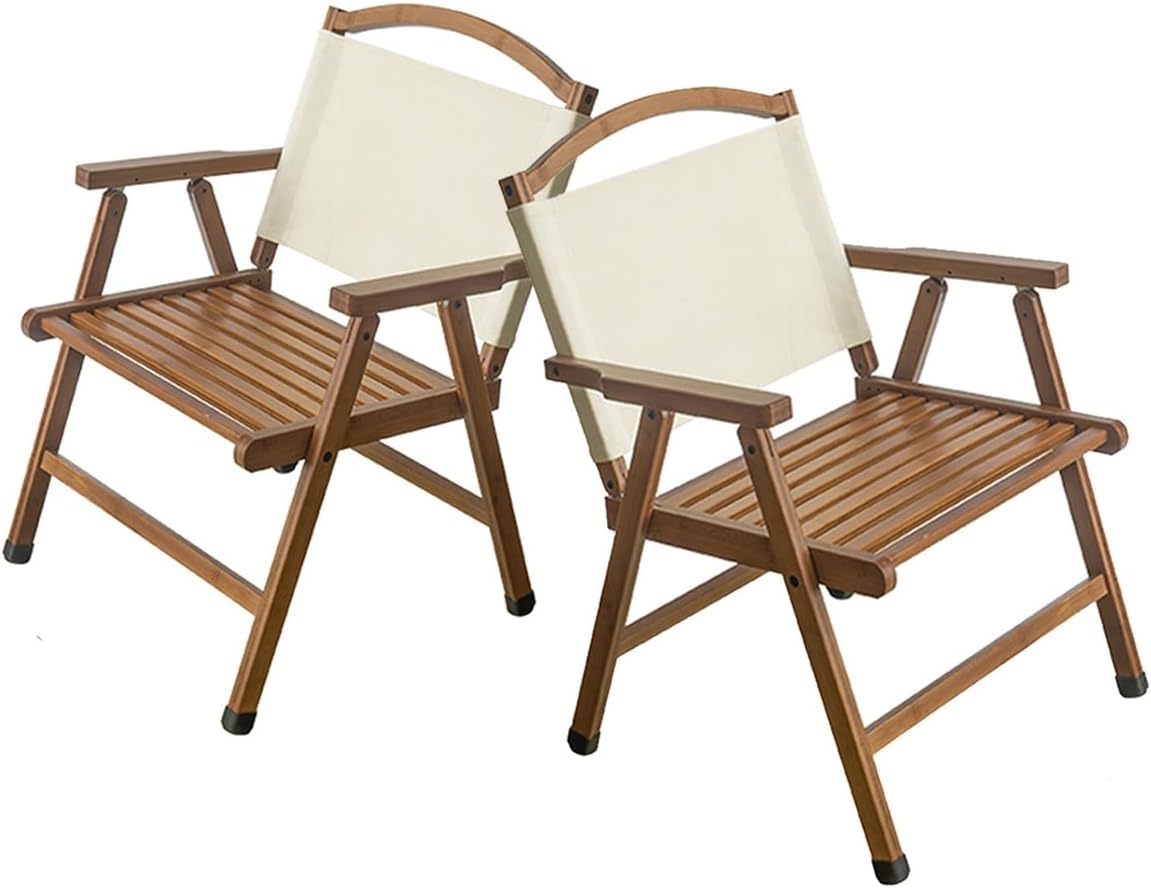 Patio Folding Chairs, Wood Outdoor Chairs with Back, Reclining Chair Camping Beach Chair, Stackable Dining Chair, Foldable Outdoor Sling Chairs for Patio Porch Yard Balcony (Color : /Beige