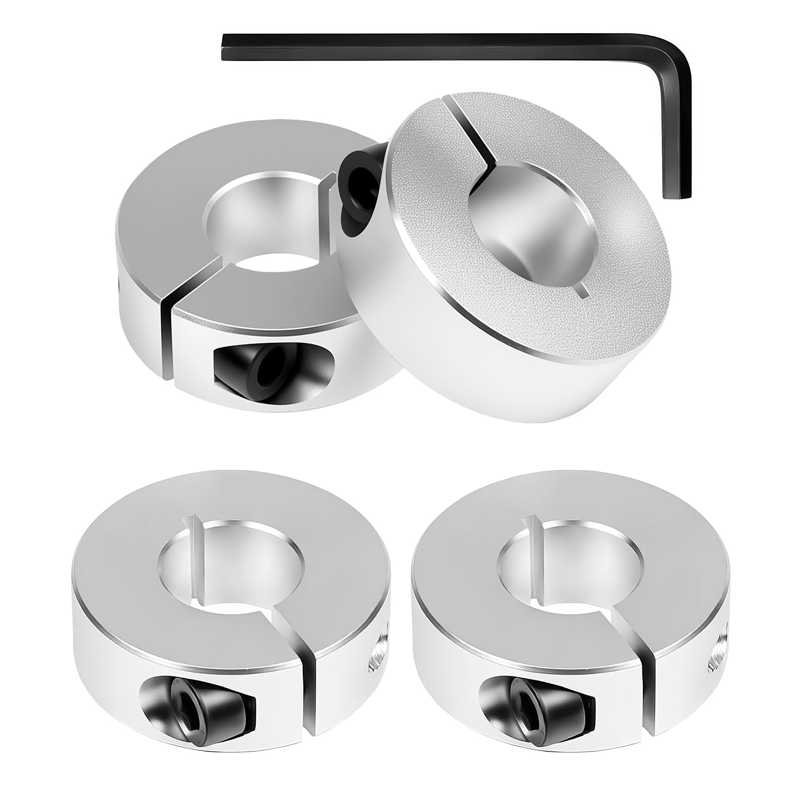 Aluminum Shaft Collars - 4 Pcs, M5 Set Screws -10